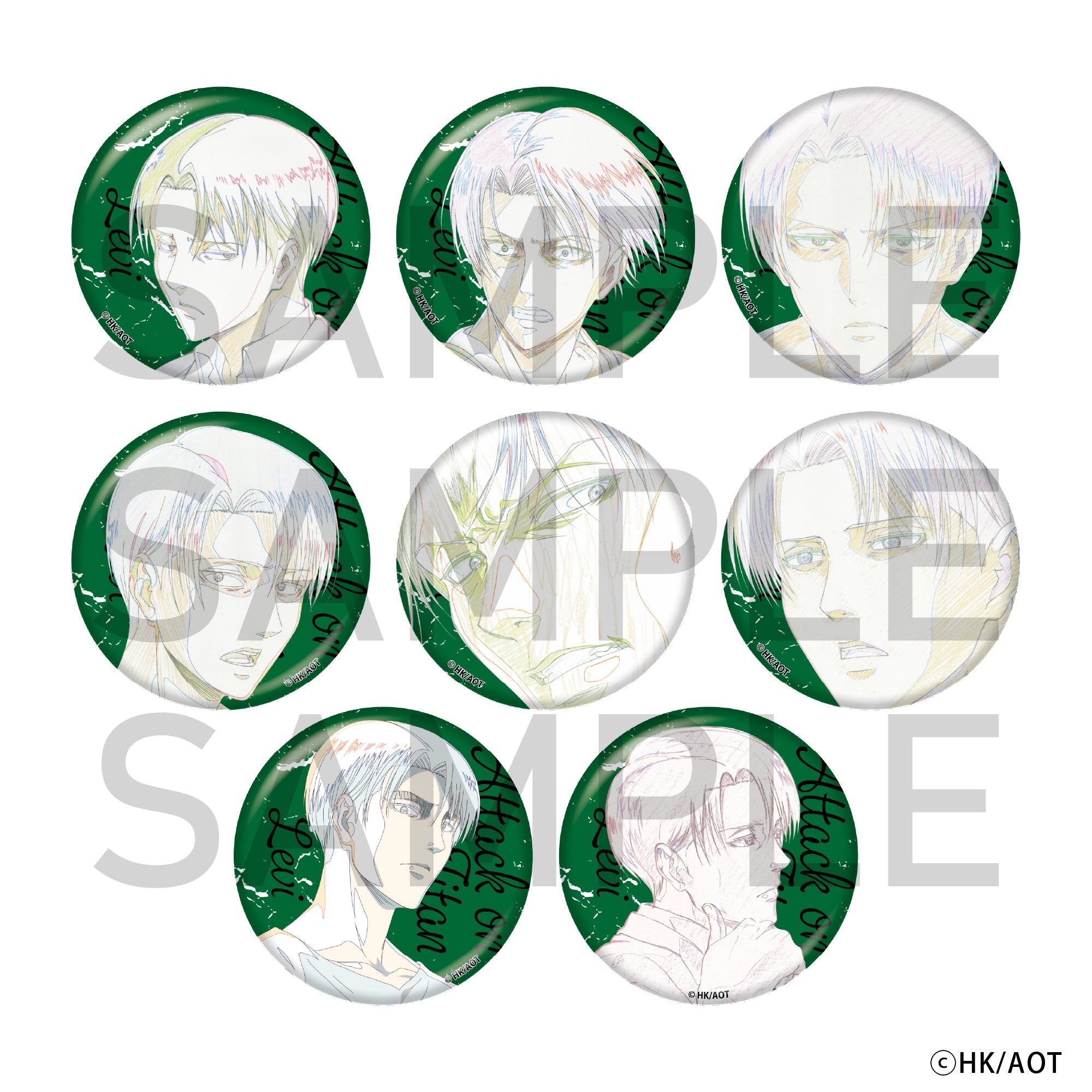 ☆進撃の巨人 リヴァイ エレン 缶バッジ wit studio 進撃の巨人