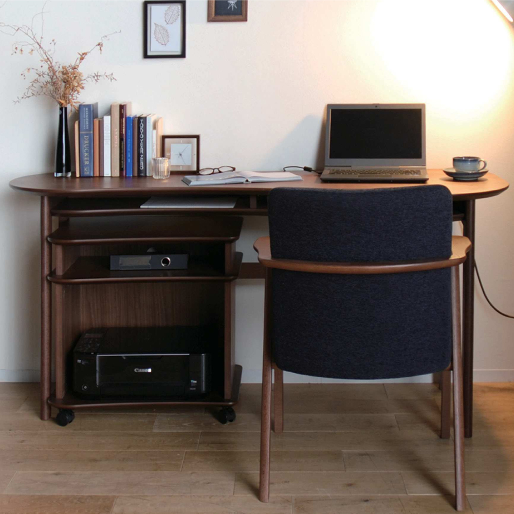 デスク「オランジュ Orange」ウォールナット材 ブラウン色 全2サイズ