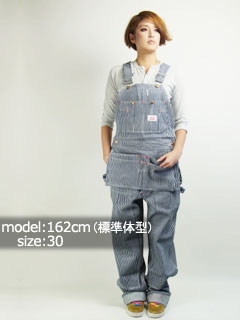 ROUND HOUSE [ラウンド ハウス] #73 STRIPE CARPENTER OVERALL W/APRON
