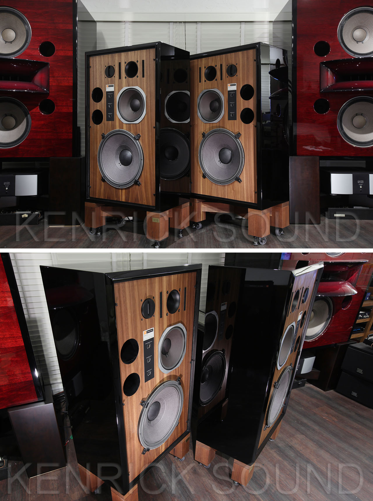 JBL 4344 ピアノブラック塗装&ウォールナットバッフル新品グリル