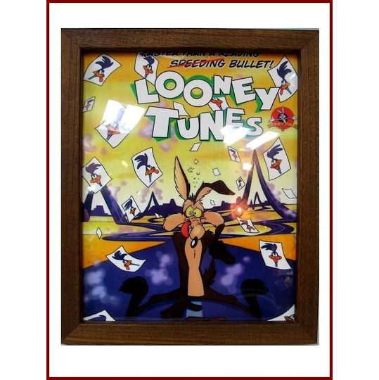 ルーニー】ロードランナーワイリーコヨーテ/木製フレームポスター 商品