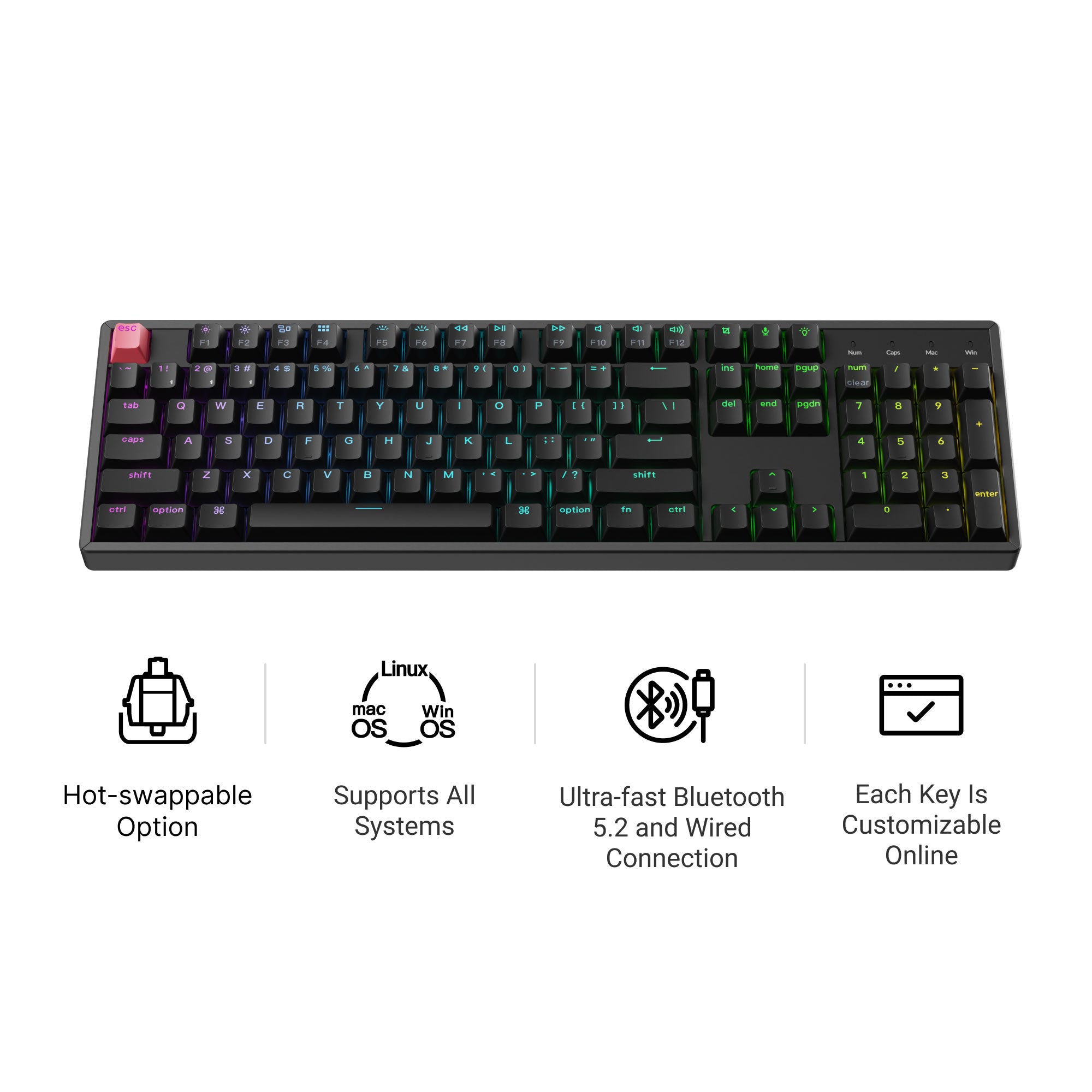 Keychron K10 QMK Wireless Mechanical Keyboard (Version 2)