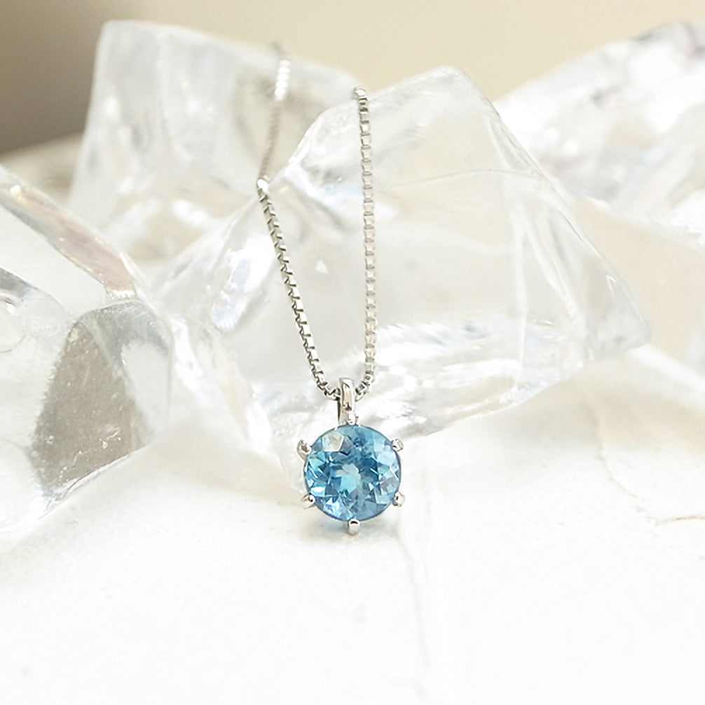 アクアマリン プラチナネックレス(サンタマリアアフリカーナクオリティ