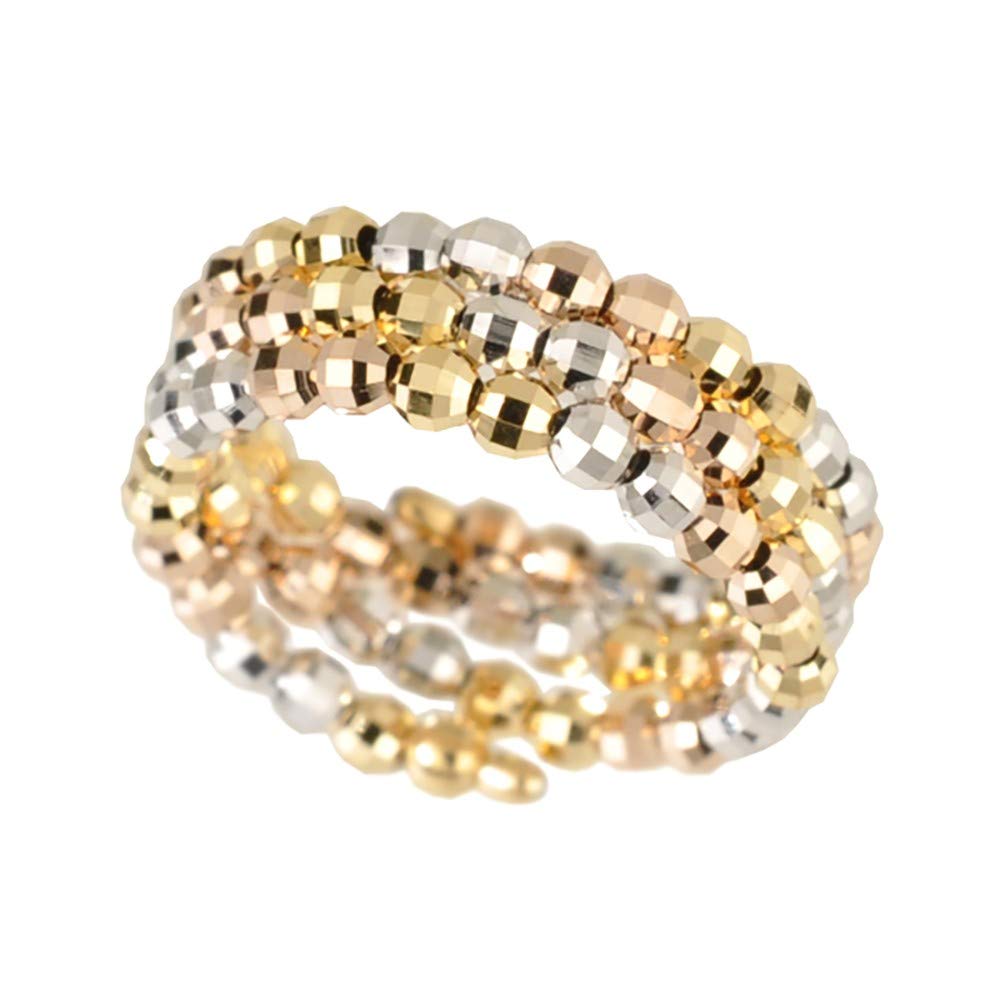 K18リング(マルチカラー/フリーサイズ/カットボール/形状記憶