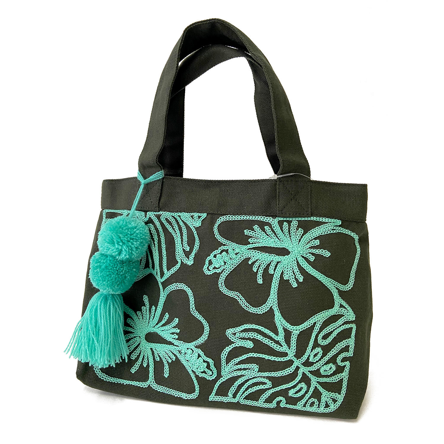 ハワイアンキルト トートバッグ（サイズXS）ダークブラウン／ベージュ