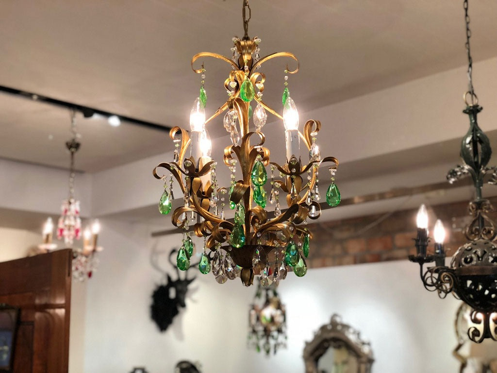シャンデリア グリーン | ロイズ・アンティークス | ヨーロッパの