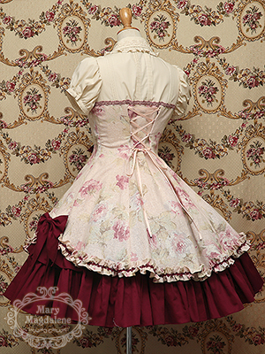 メアリーマグダレン リボン付きレースカフス・ロング ローズ/ボルドー