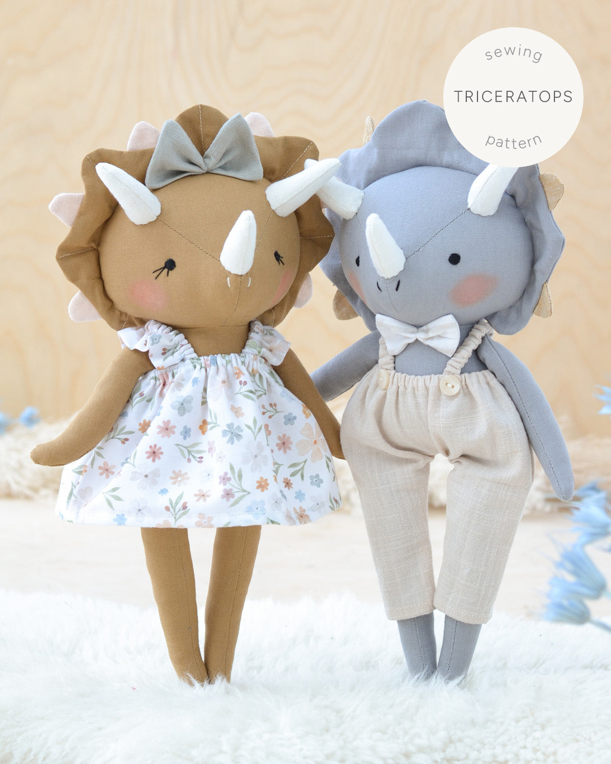 トリケラトプス人形縫製パターン - DIY楽しい - Mes Petites Lunes