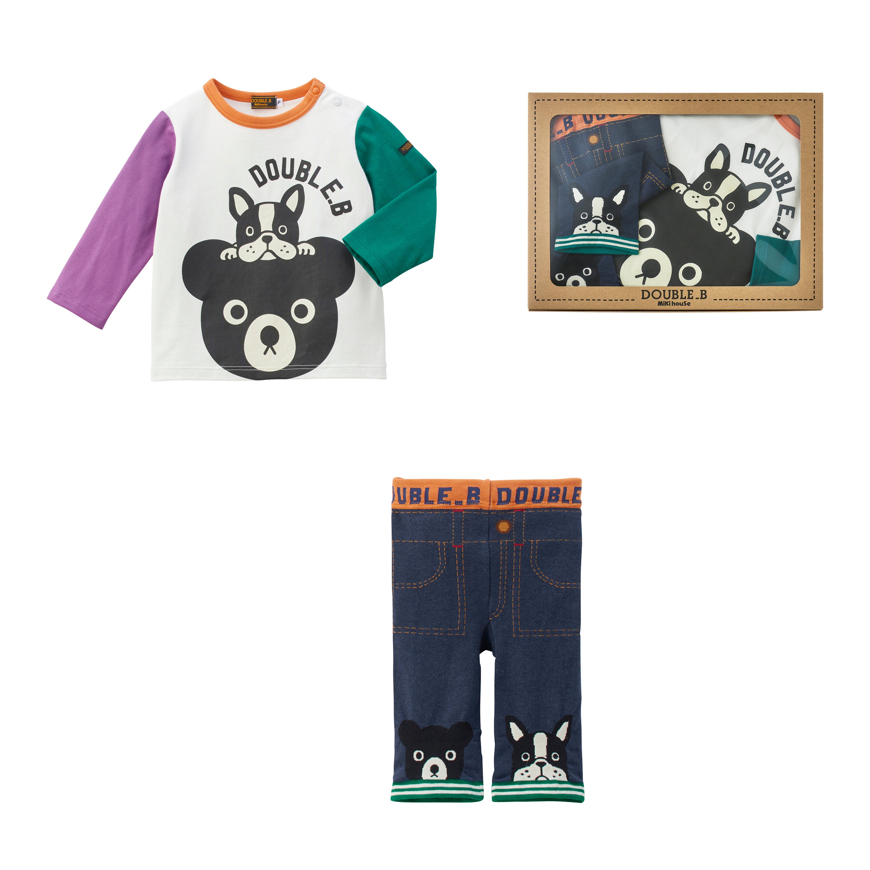 Long sleeve T-shirt set [with box] – ミキハウスオフィシャルサイト