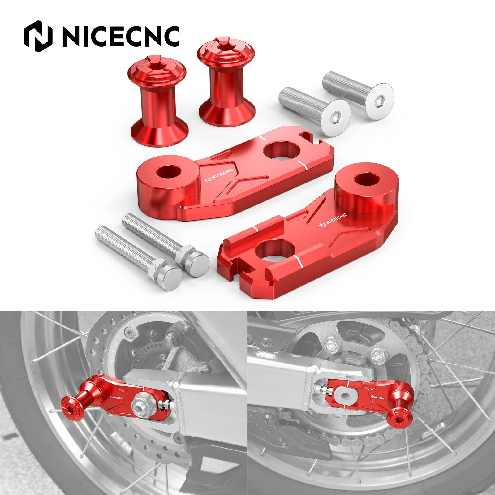 Honda CRF1100L Rear Axle Blocks Chain Tensioner Adjuster Kit