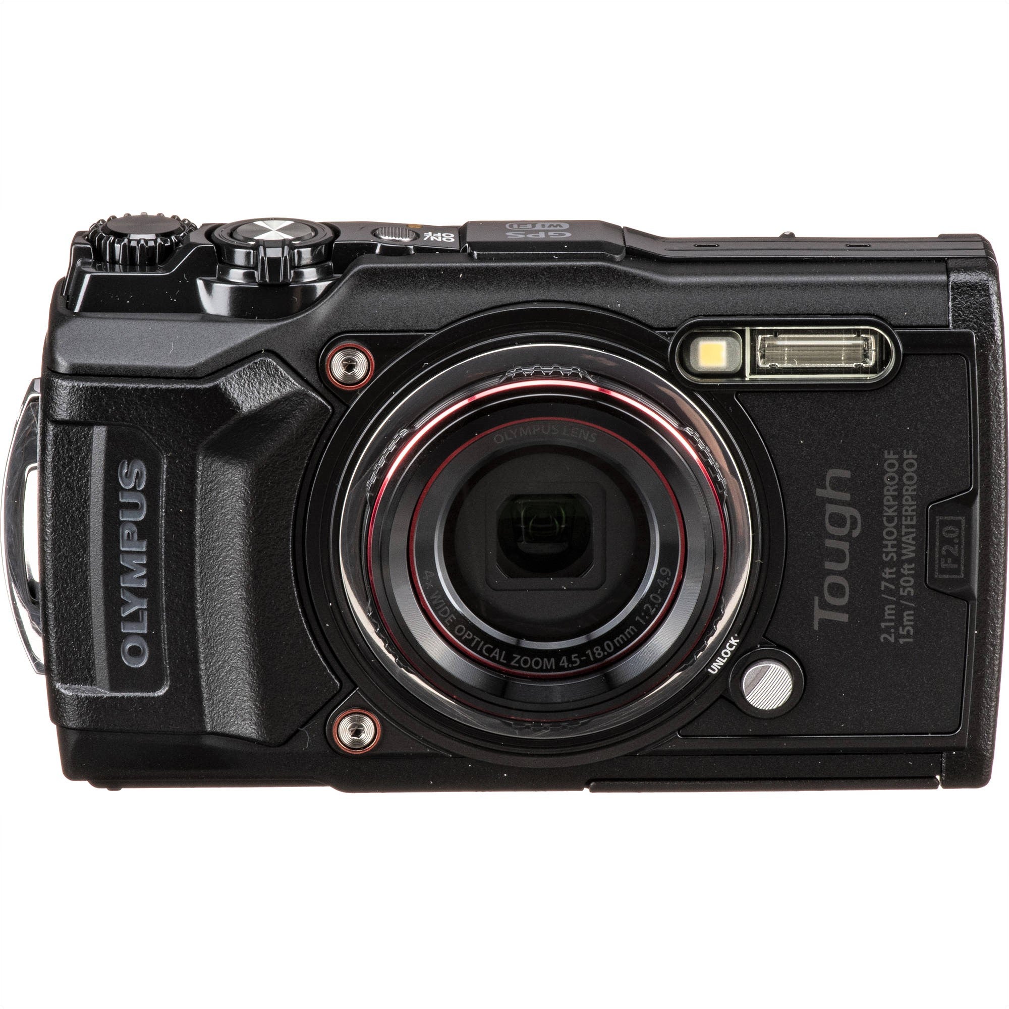 Olympus Tough TG-6 Compact Digital Camera (Black & Red)