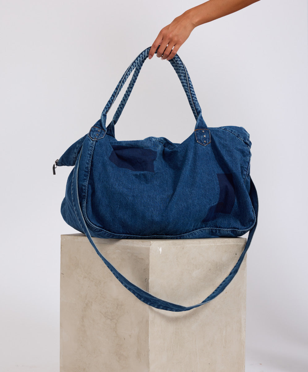 Denim Overnighter Duffle Bag - Salty Sailor Blue | One Teaspoon USA