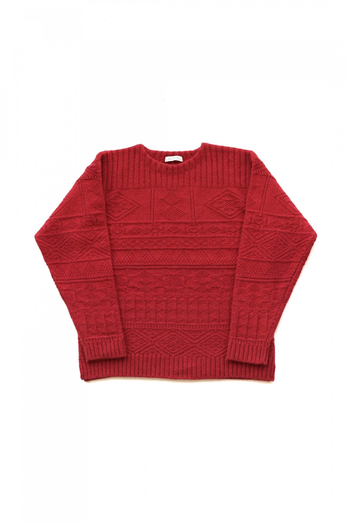 OLD JOE - GUERNSEY BOAT-NECK SWEATER - CAYENNE – PHAETON