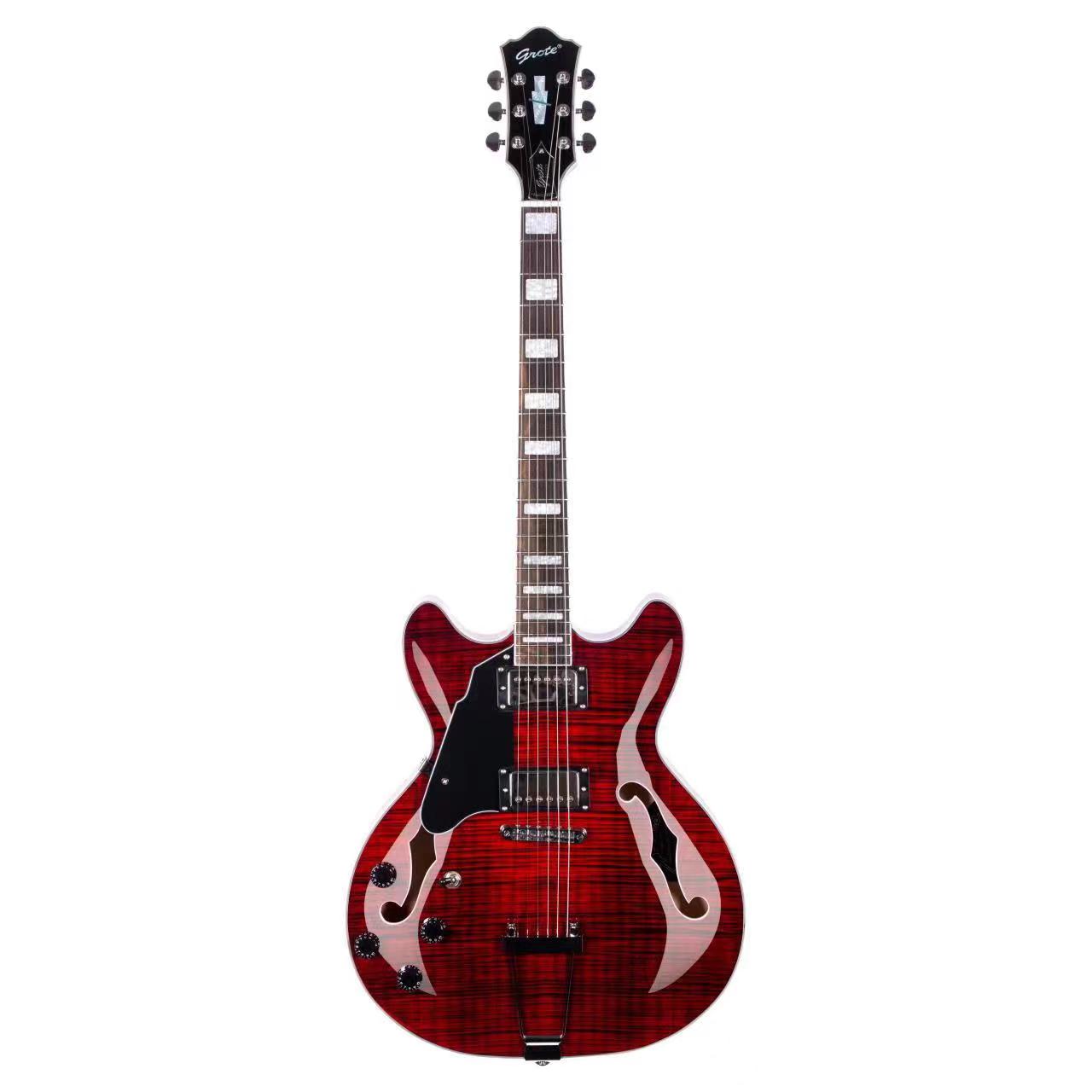 Grote Jazz Left-Handed Electric Guitar Semi-Hollow Body – REDID