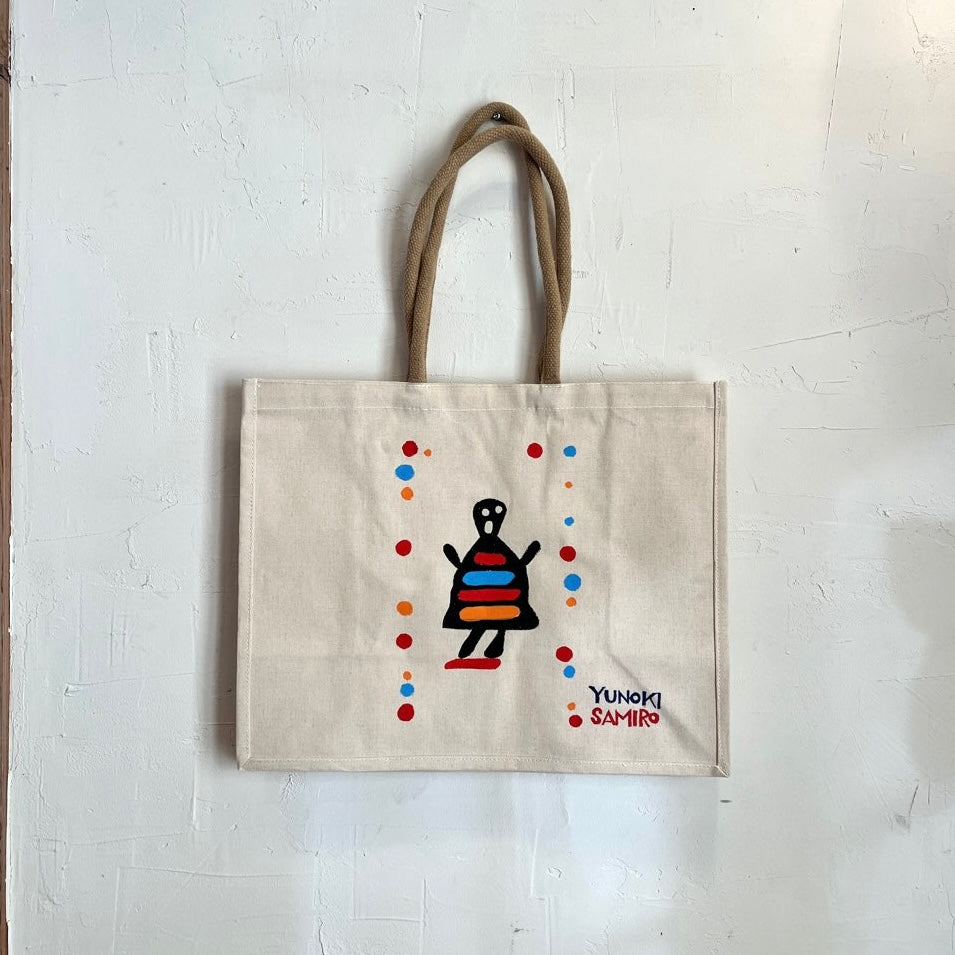 柚木沙弥郎 型染め バッグ 宇宙人 ドット 水玉 カラフル 未使用 かばん
