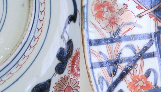 古美術青華堂｜H681 古伊万里・色絵金彩・元禄美人文皿（江戸時代）