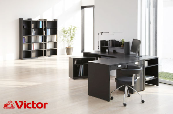 Victor書斎デスク・黒・白【書斎家具通販】