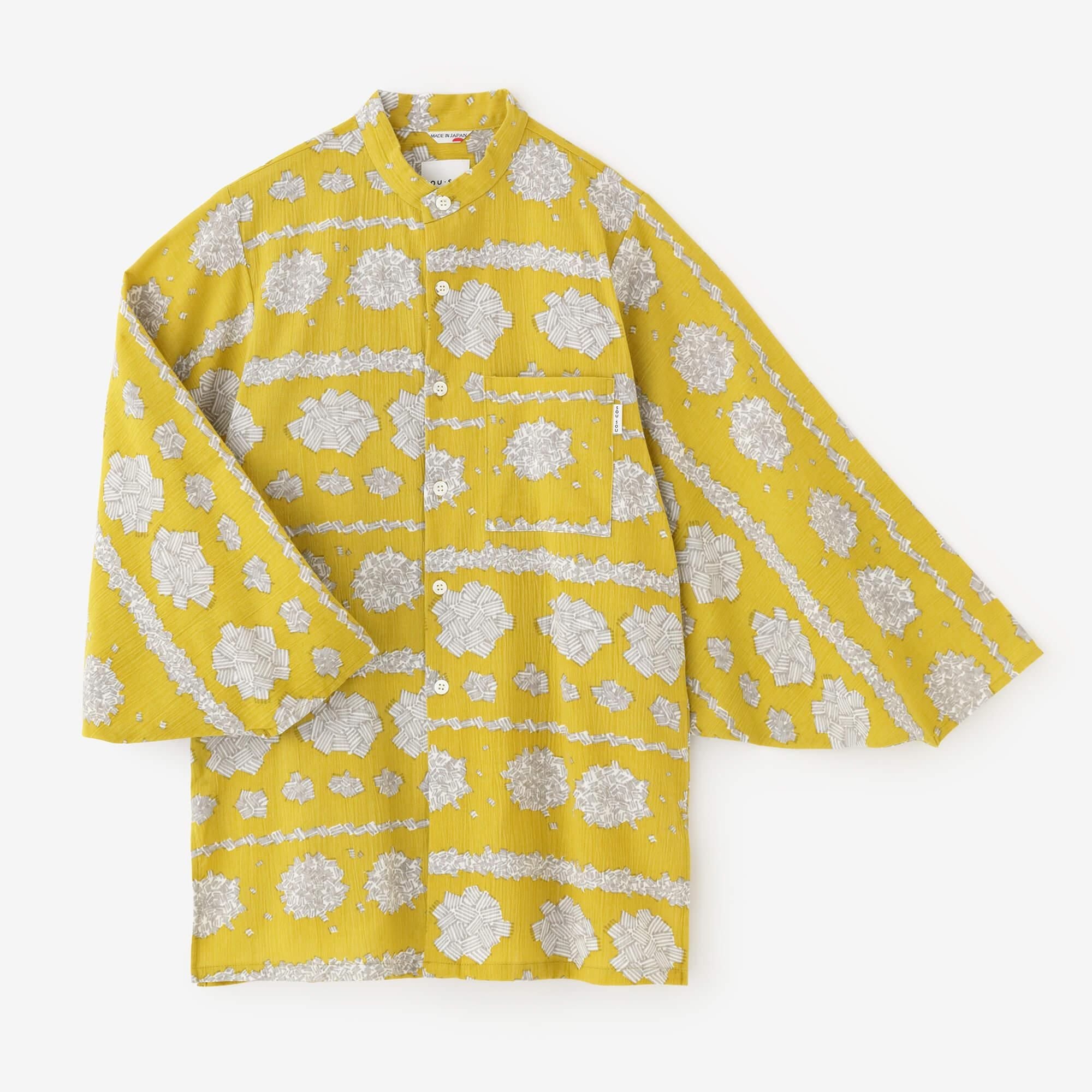 高島縮 20/20 薙刀長草衣（なぎなたながそうい）／白つめ草（しろつめ