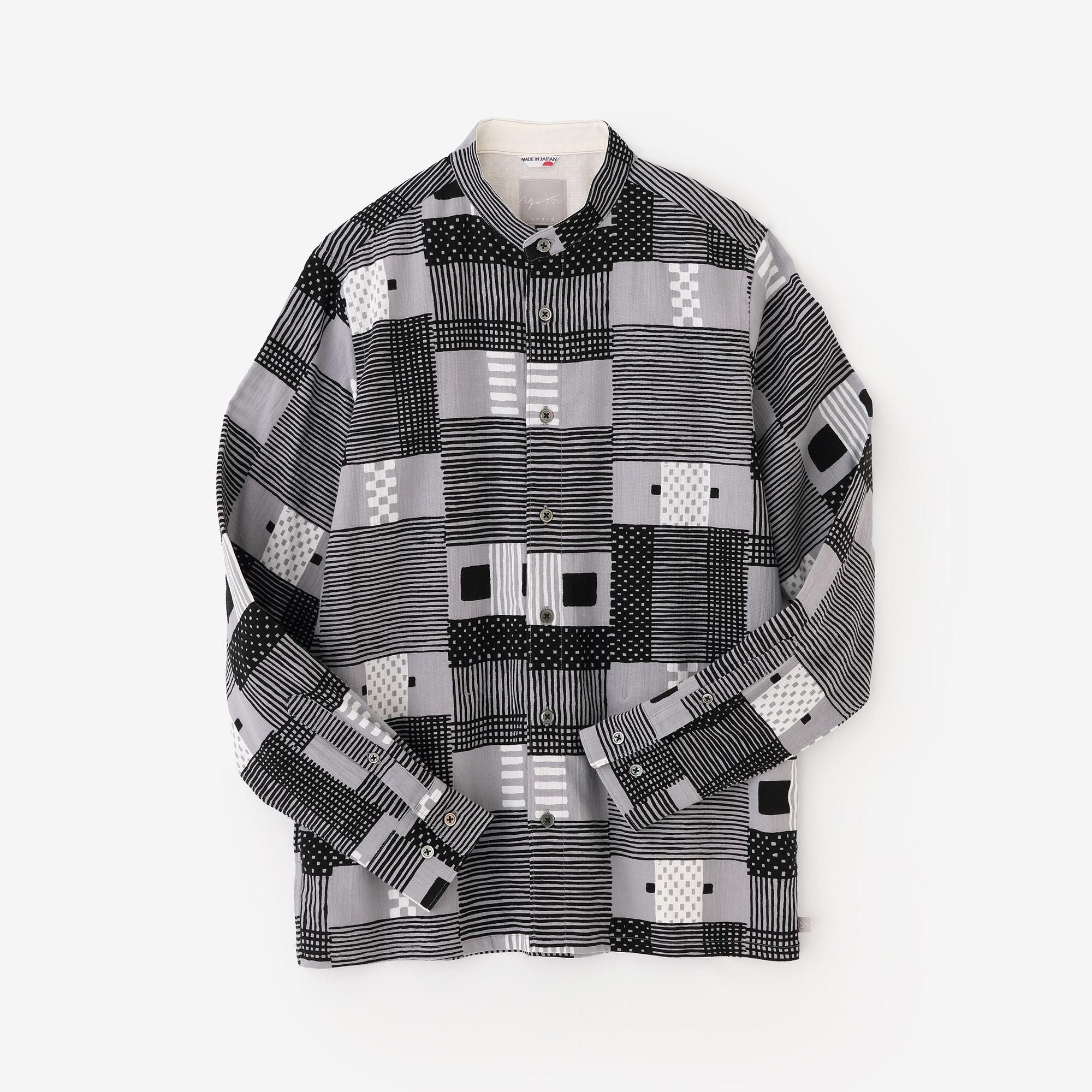 高島縮 20/20 スタンドカラーシャツ SP／織り