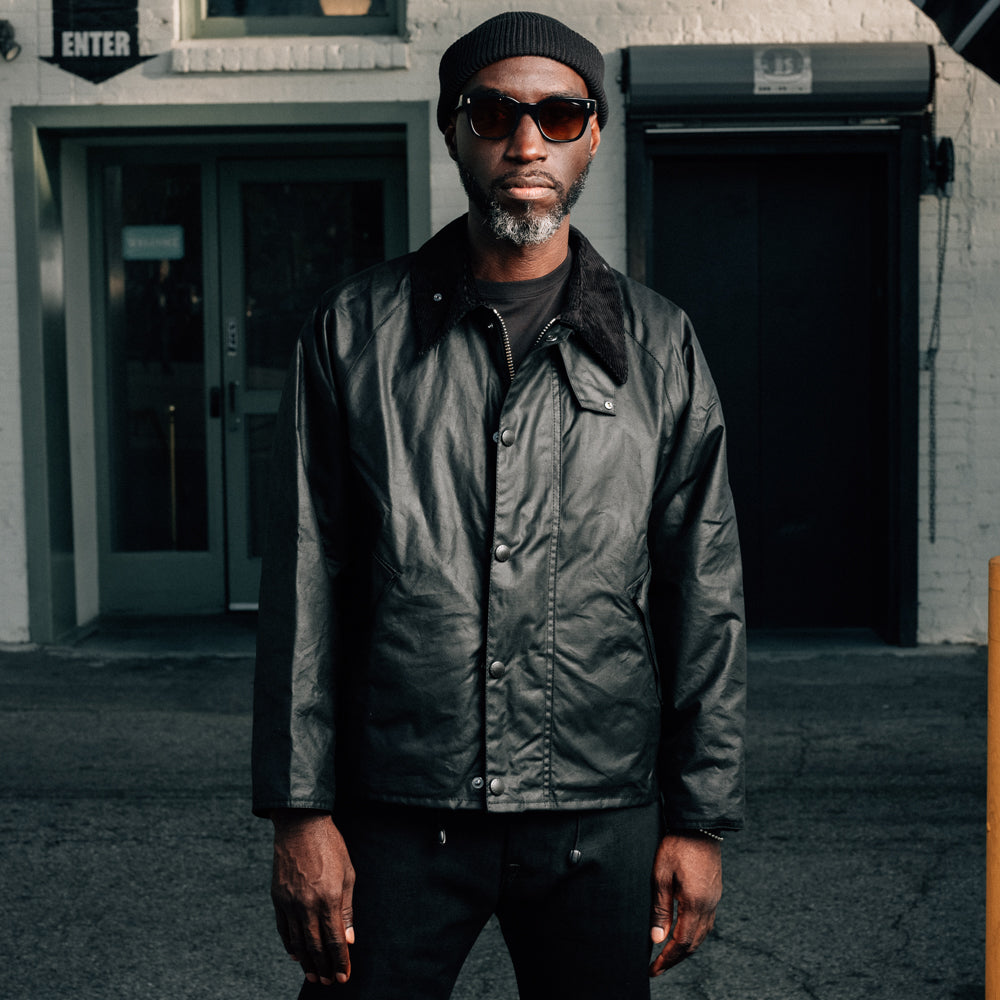 Barbour OS Transport Wax Jacket Classic Black