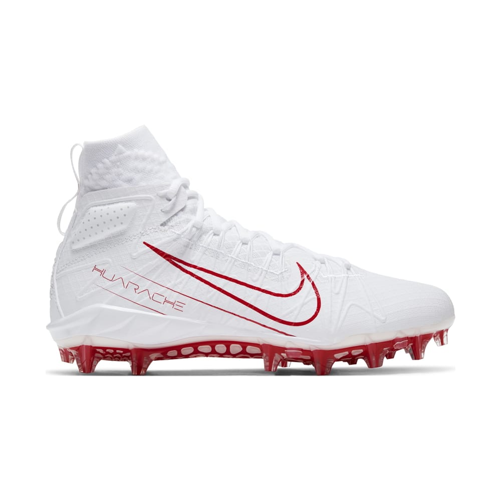 Nike Alpha Huarache 7 Elite White/Red Lacrosse Cleats