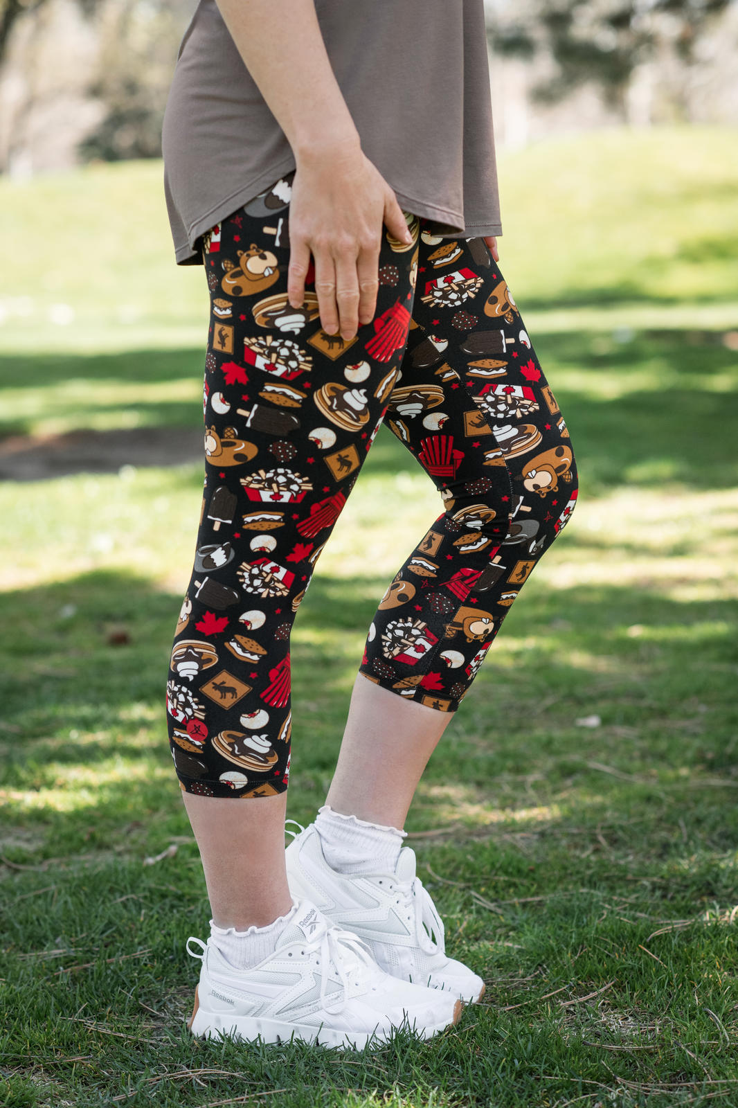 Moose On The Loose Cropped Patterned Leggings | SweetLegs
