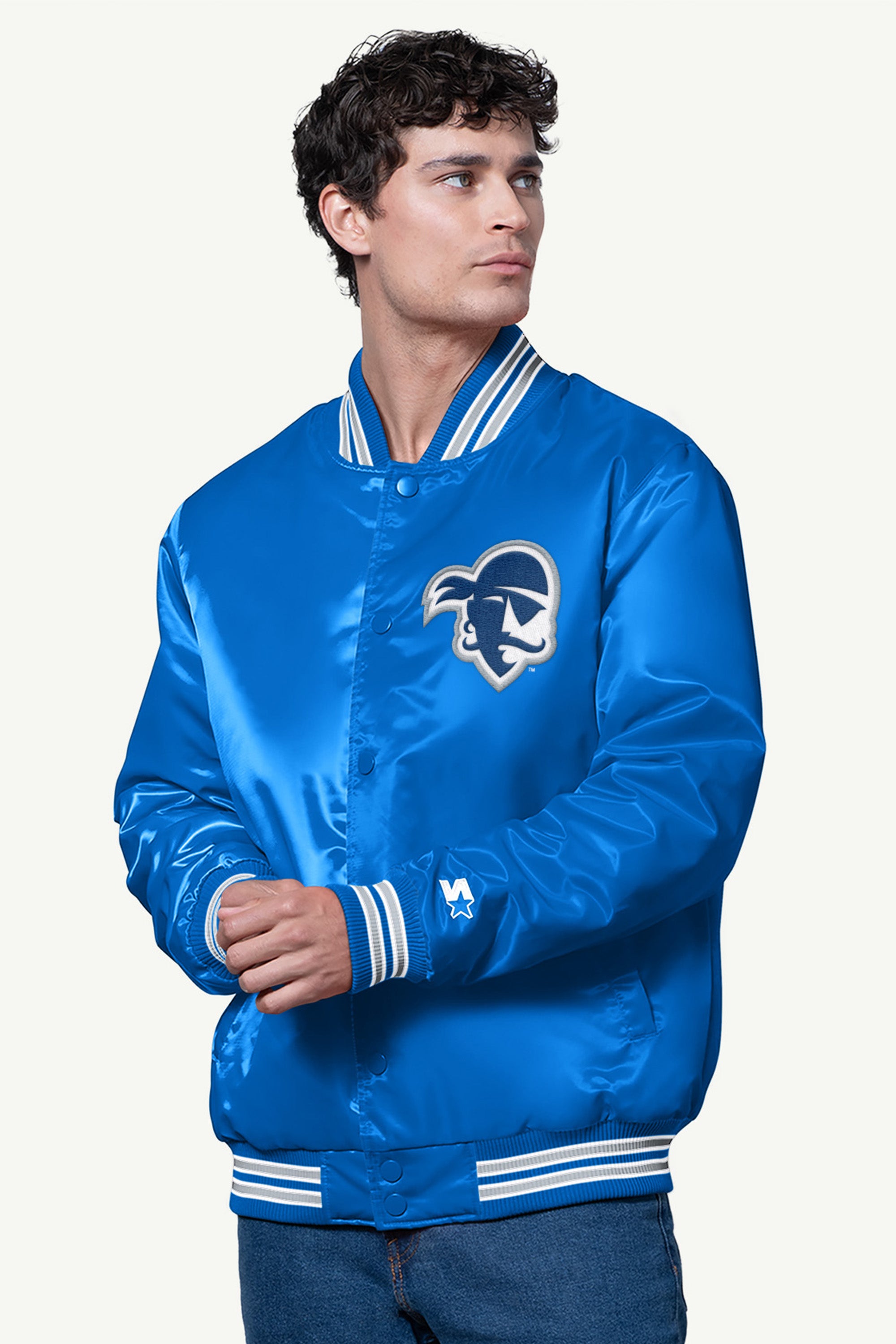 Mens Seton Hall Pirates Satin Varsity Jacket | NCAA | Starter