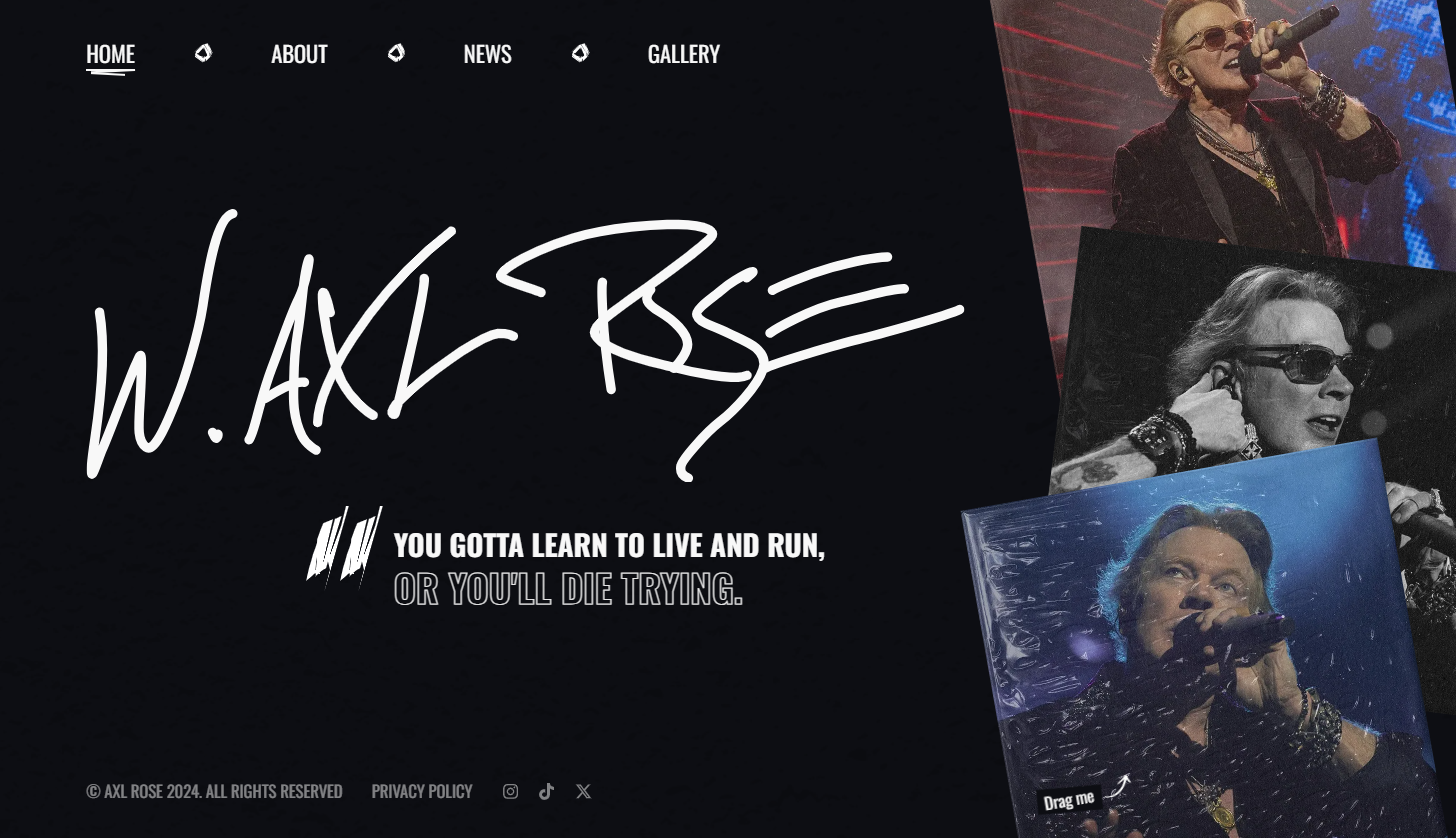 アクセル・ローズ、自身の公式ウェブサイトを開設