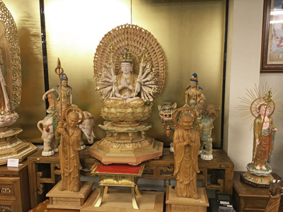 木彫 四天王 漆仕上げ 仏像 彫刻 多聞天 広目天 増長天 持国天 販売