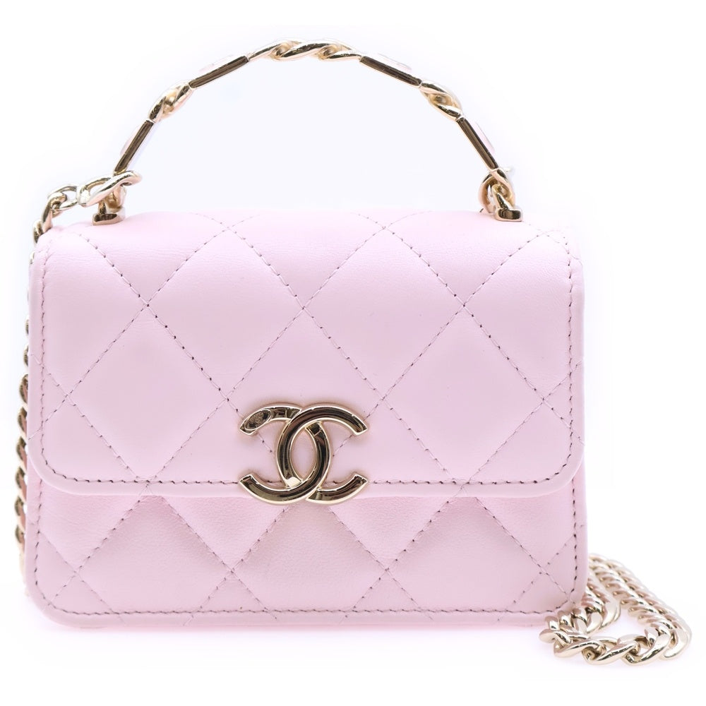 CHANEL(シャネル) ミニマトラッセ チェーンショルダーバッグ ピンク