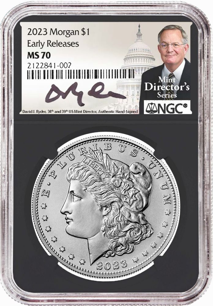 2023 Morgan Dollar NGC MS70 w/David Ryder Signature