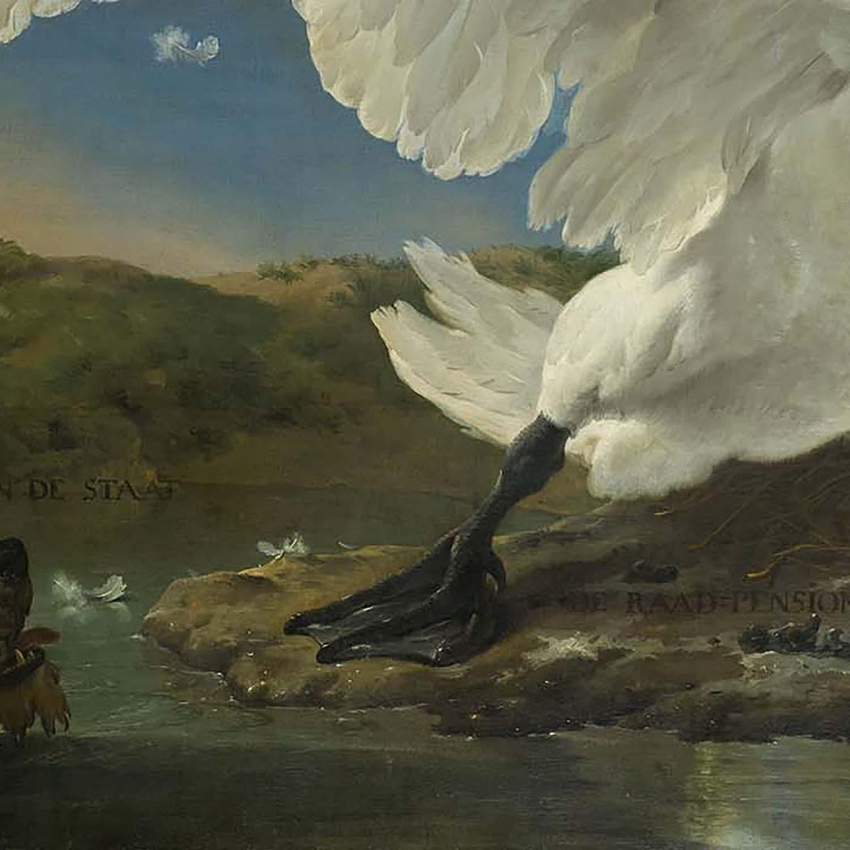 威嚇する白鳥】選べるサイズとフレーム アートポスター インテリア