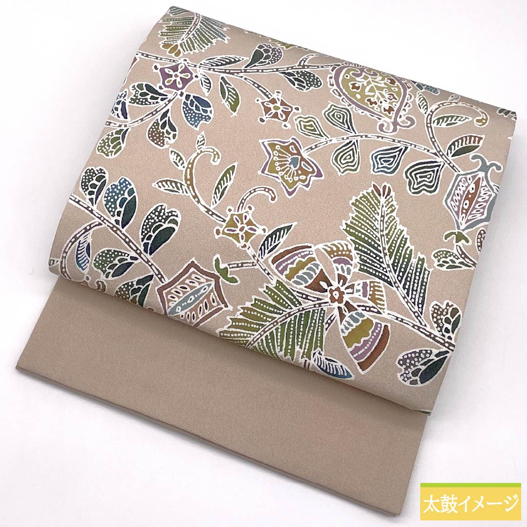 リサイクル着物】名古屋帯 正絹 Aランク 翁茶色（おきなちゃいろ） 型