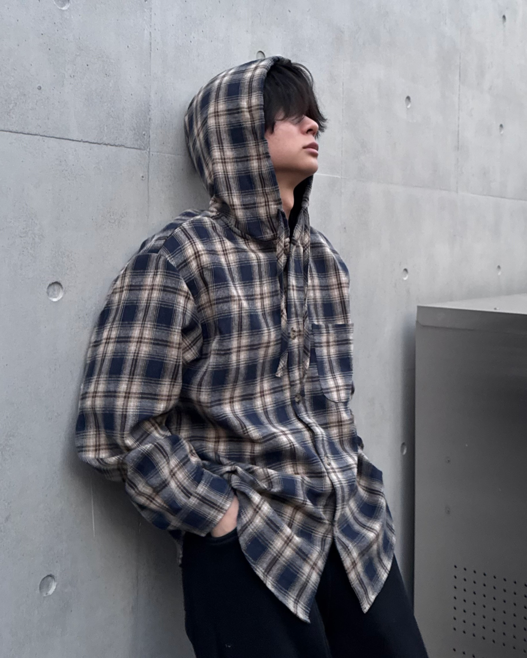 BANG ON! フード付きチェックシャツ フード付きチェックシャツ(S