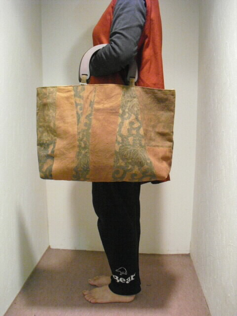 古布】酒袋と型染めハギレの手さげバッグ - 『なごみ屋 』