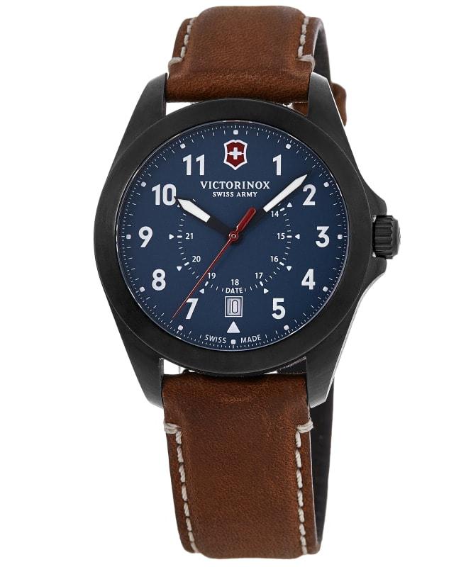 Shop Victorinox Swiss Army Heritage Quartz Blue Dial Brown Leather