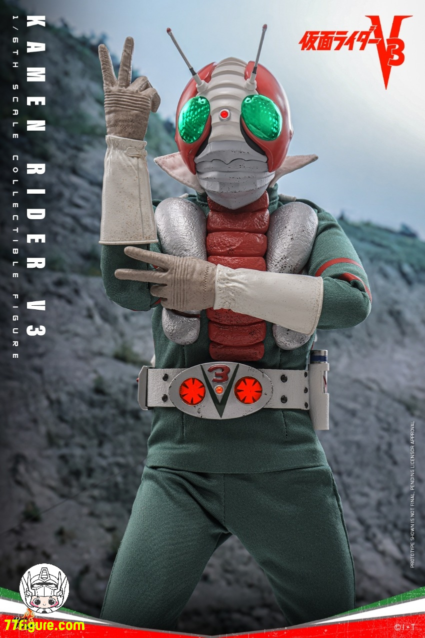 仮面ライダーV3 ヘルメット 赤と緑 フィギュア 仮面ライダーV3