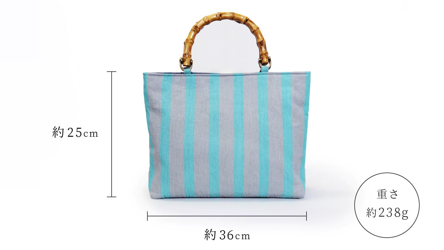 IONO］小千谷縮布（おぢやちぢみふ） バッグ 雪縞 浅葱色（あさぎいろ