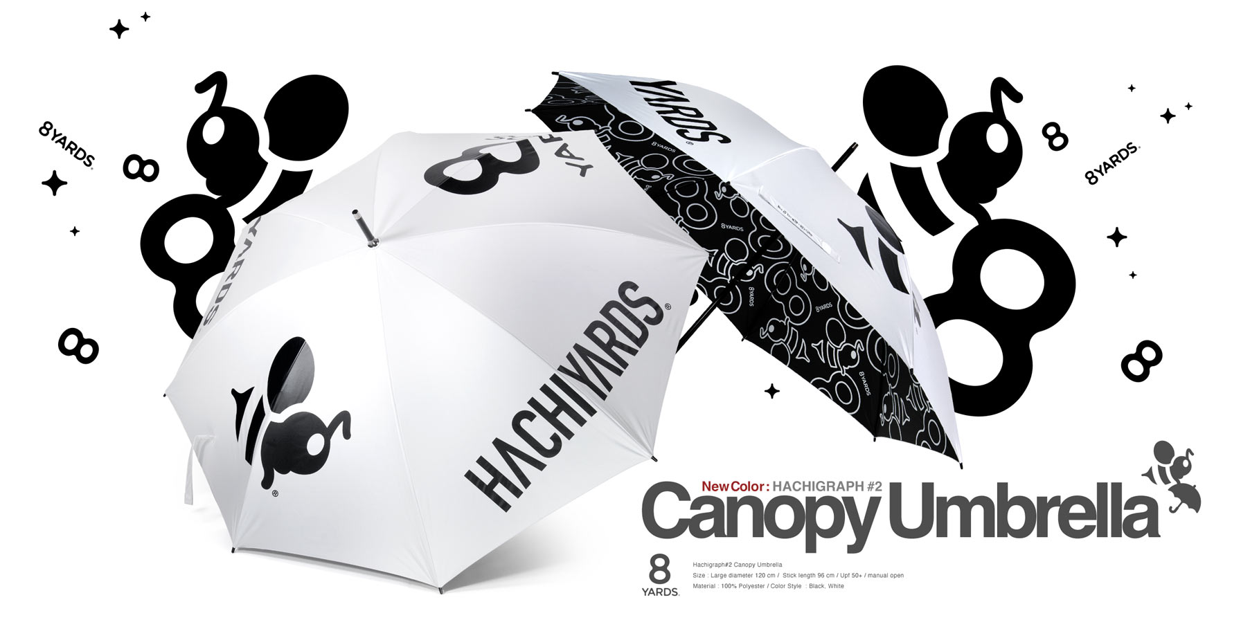 8YARDS / Hachigraph Canopy Umbrella | White