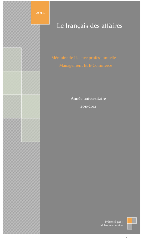 PDF) Le français des affaires Présenté par