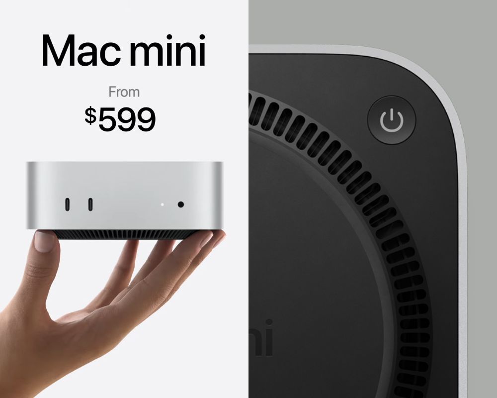 小型になった新型「Mac mini」発表 最新チップ搭載で10万円切り、電源