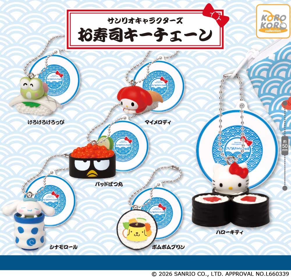 サンリオキャラがお寿司に変身？カプセルトイになって1月下旬登場