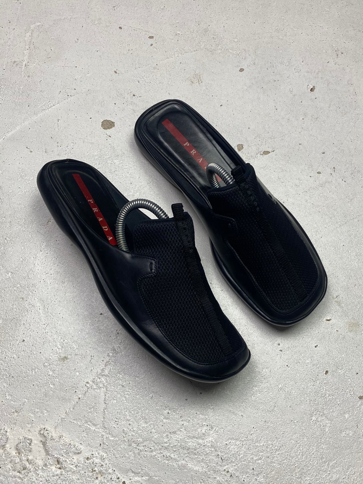 Prada Sport Leather & Mesh Mules – 100PERCERTI