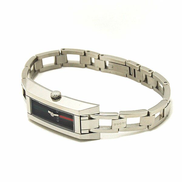 グッチ GUCCI バングルウォッチ チェーン柄ブラック YA110512