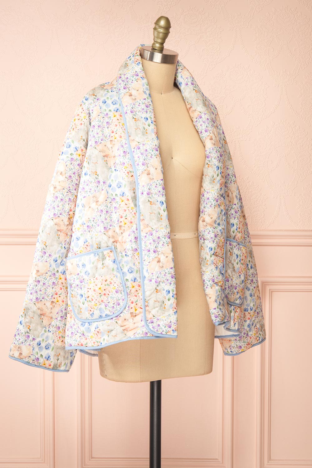 Wittie Floral Quilted Pastel Floral Jacket | Boutique 1861