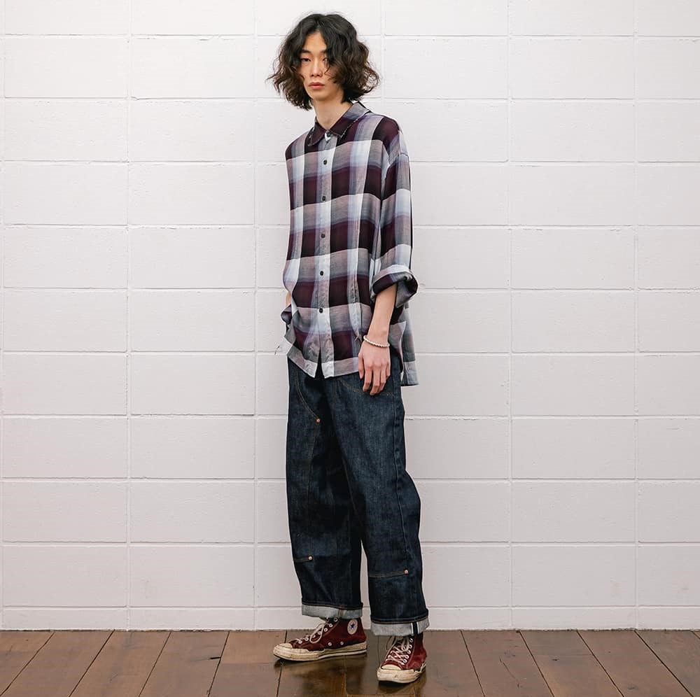 SUGERHILLのクラシックダブルニーデニムパンツのレビュー | F・F エイド