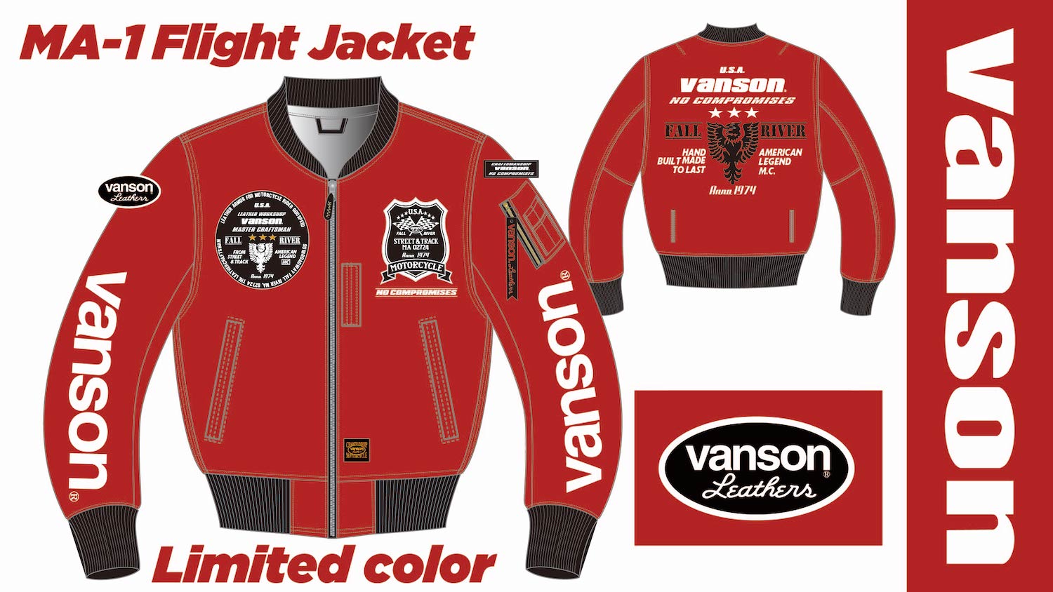 VANSON・MA-1フライトジャケット 数量限定モデル REDカラー予約受付
