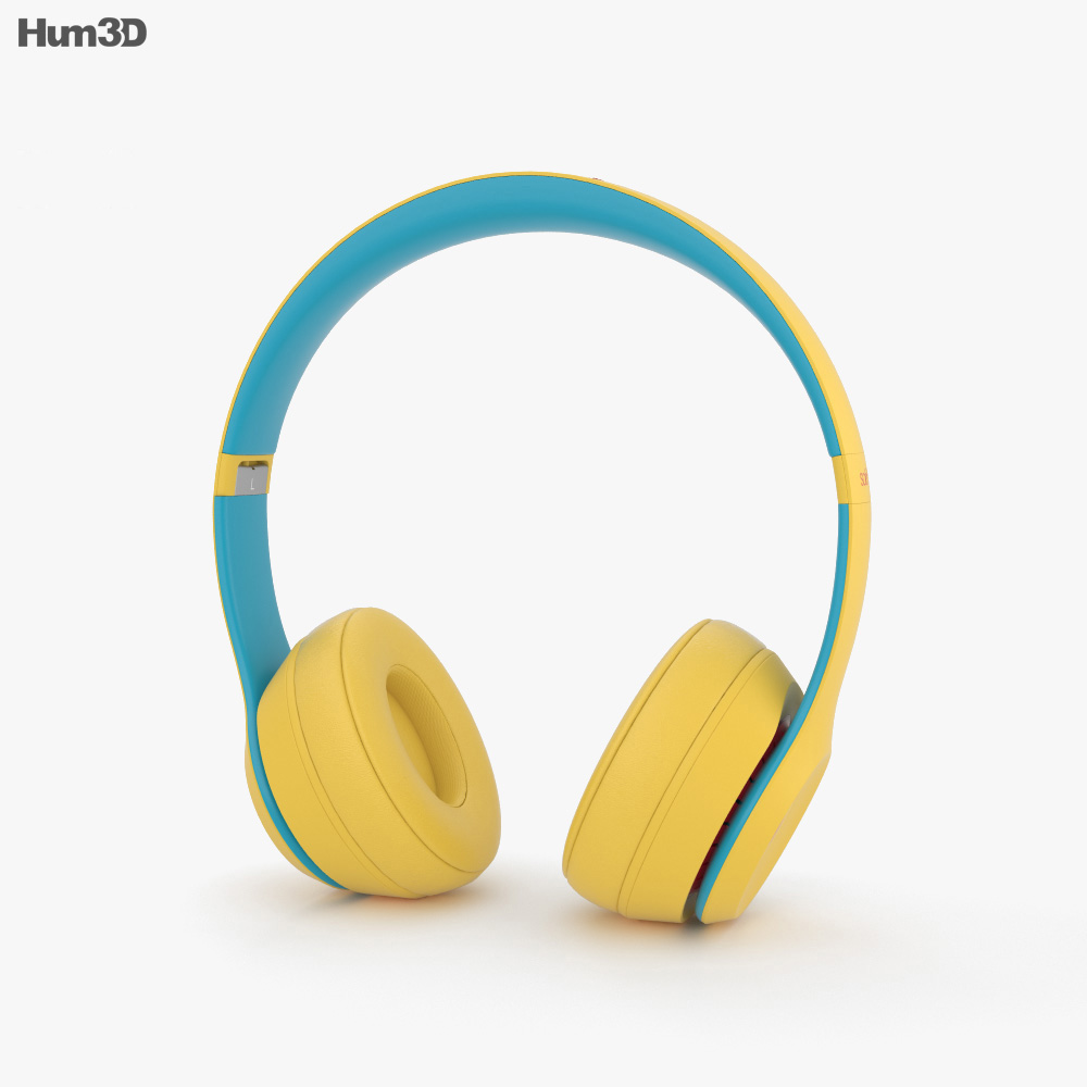 Beats Solo 3 Wireless Yellow 3D model - Download Audio Devices on