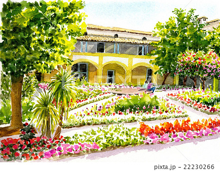 病院の中庭のイラスト素材 [22230266] - PIXTA