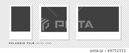 チェキのフィルム 3サイズセット ポラロイドカメラのイラスト素材